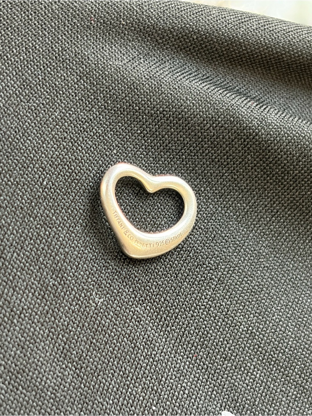 Tiffany & Co. Silver Open Heart Charm Pendant